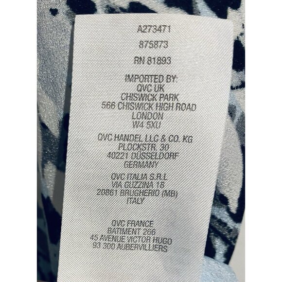 Susan Graver Top Womens 20W Light Blue Floral Button Up Long Sleeve Career Work - Picture 6 of 7